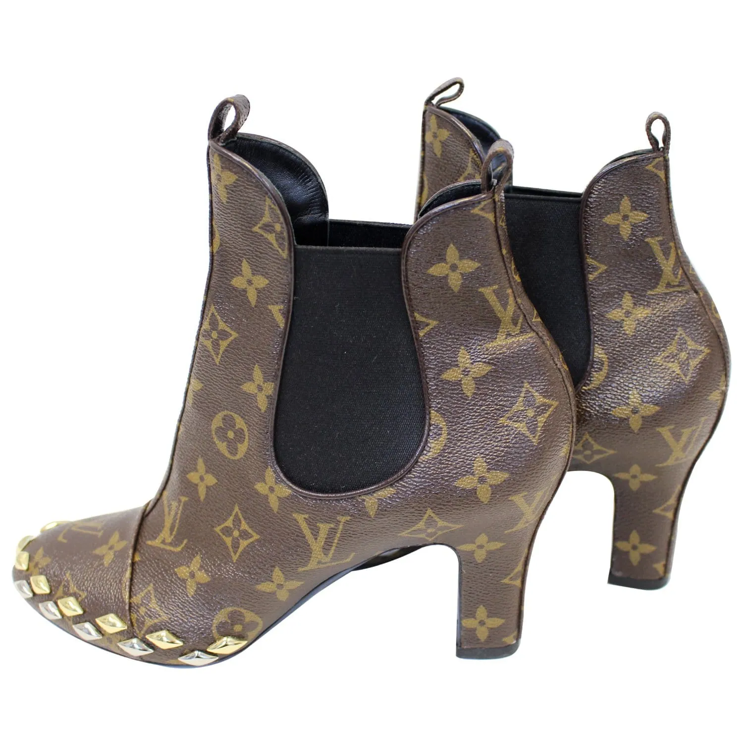 LOUIS VUITTON Monogram Canvas El Dorado Ankle Booties Size 41