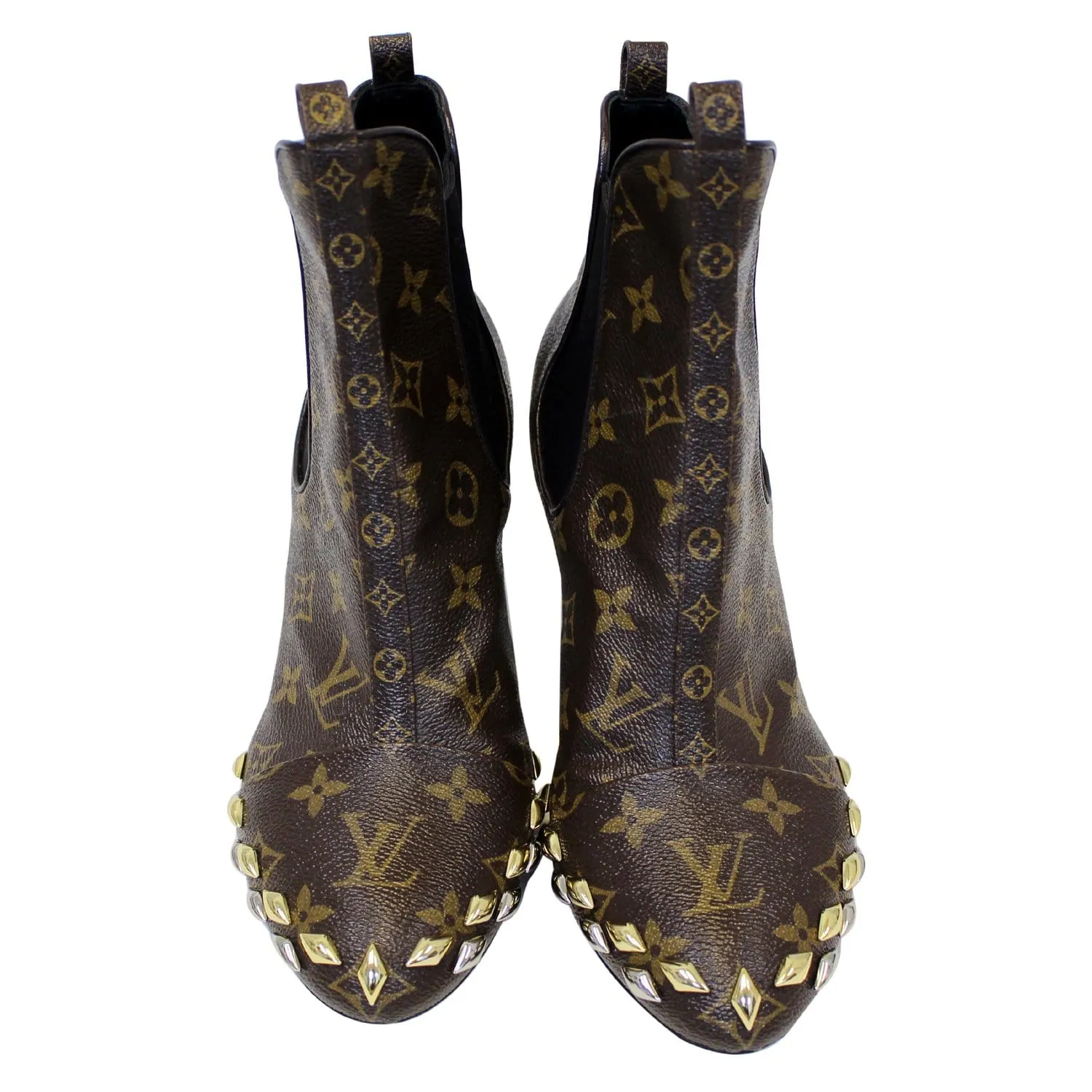 LOUIS VUITTON Monogram Canvas El Dorado Ankle Booties Size 41