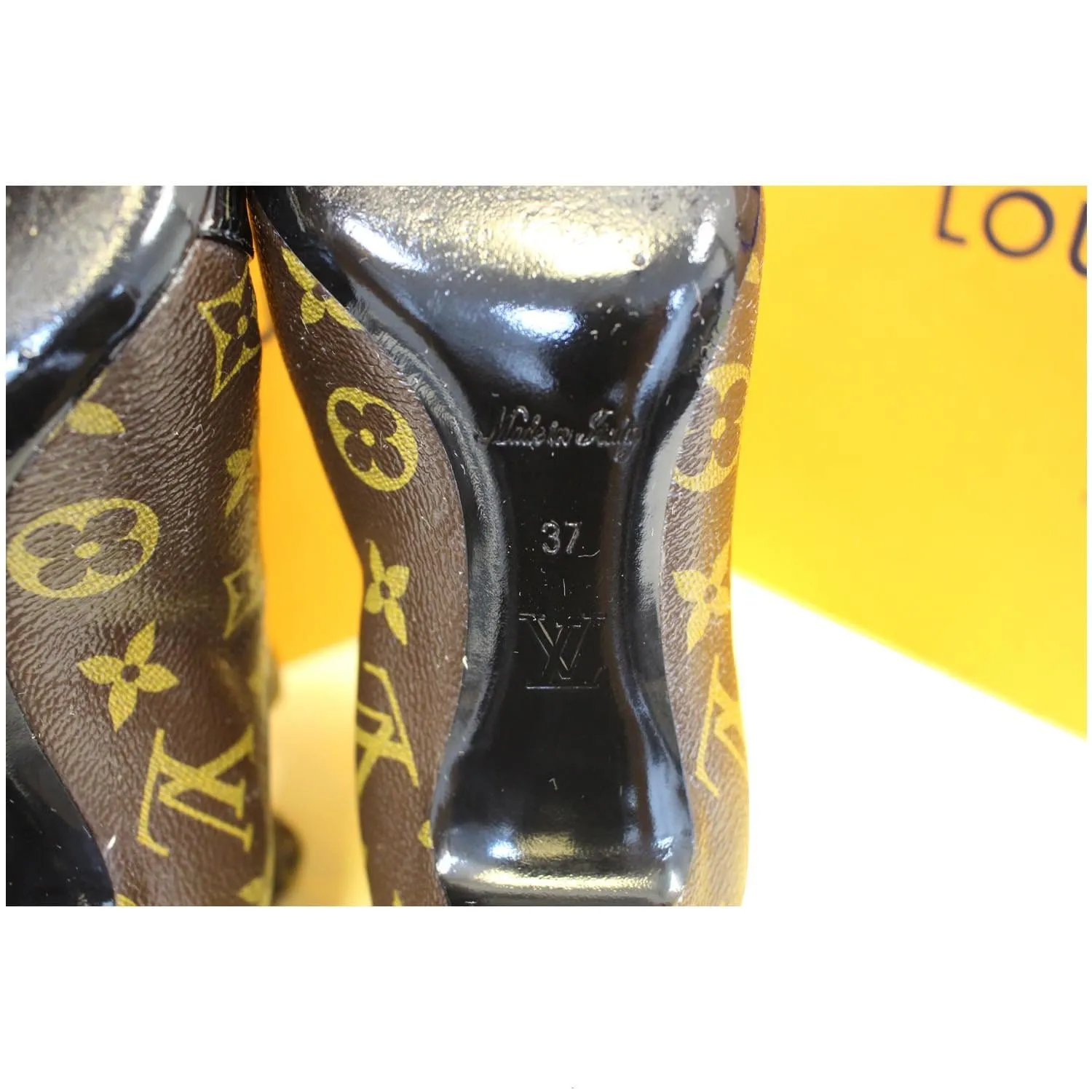 LOUIS VUITTON Monogram Canvas Revival Ankle Boots Size 37
