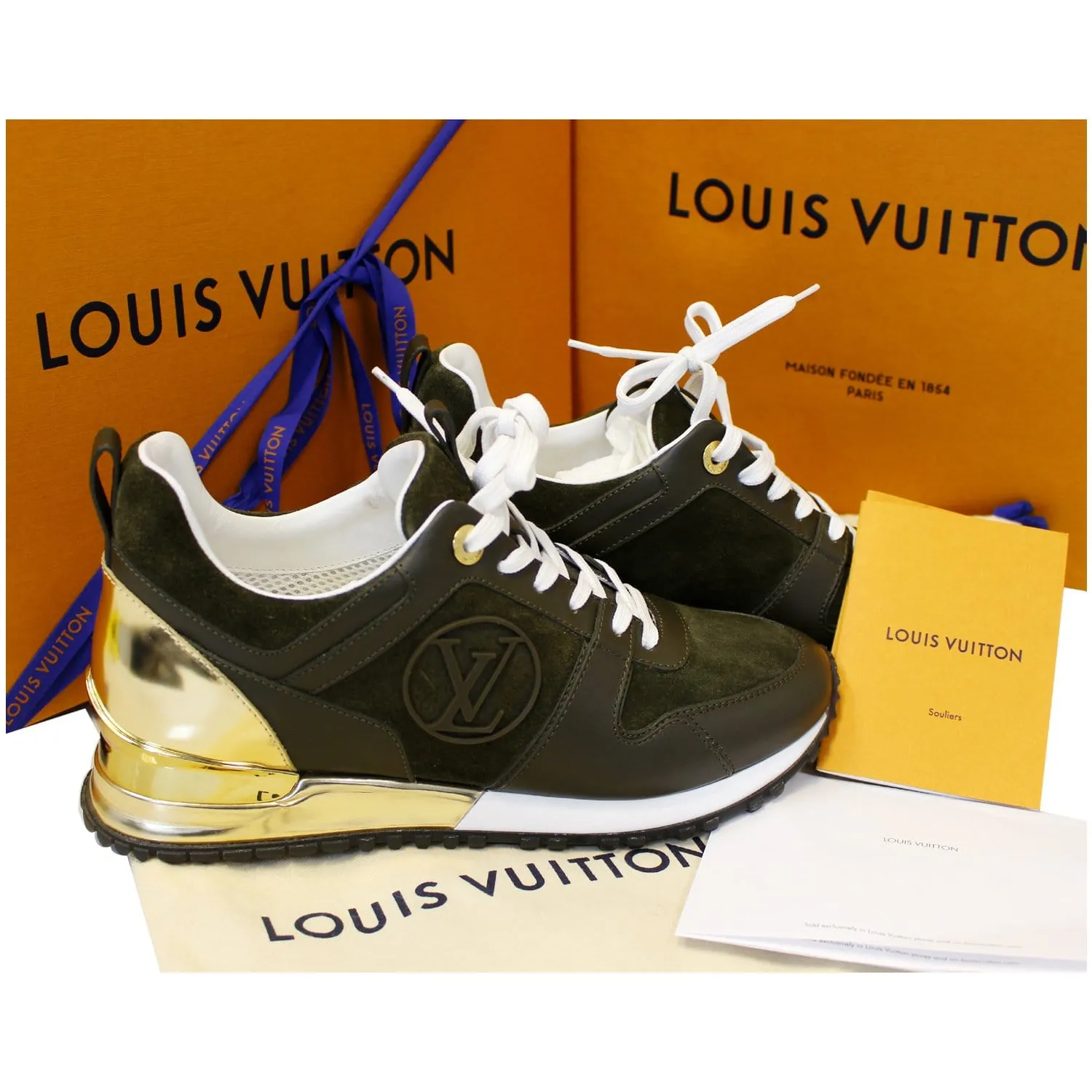 LOUIS VUITTON Run Away Suede Leather Sneakers Size 37 - 15% OFF