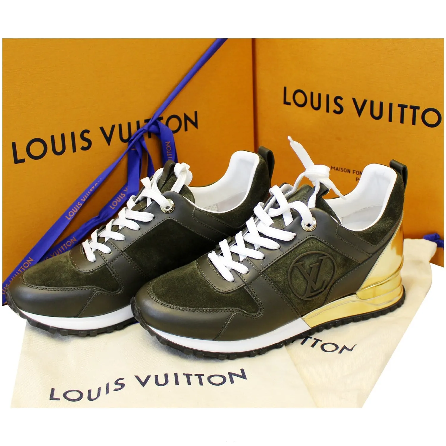 LOUIS VUITTON Run Away Suede Leather Sneakers Size 37 - 15% OFF