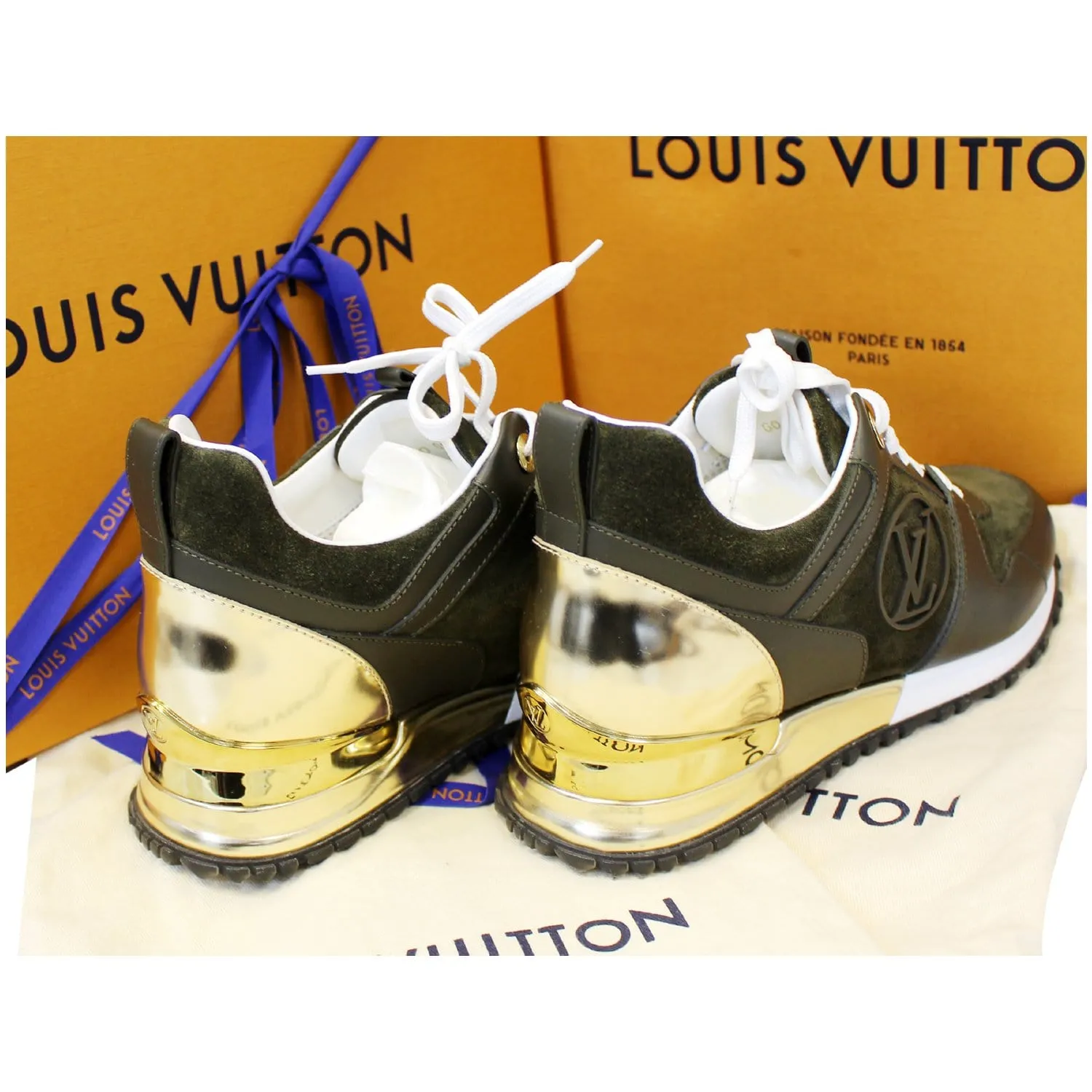 LOUIS VUITTON Run Away Suede Leather Sneakers Size 37 - 15% OFF
