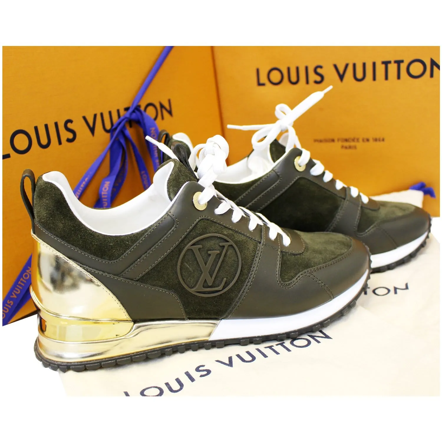 LOUIS VUITTON Run Away Suede Leather Sneakers Size 37 - 15% OFF