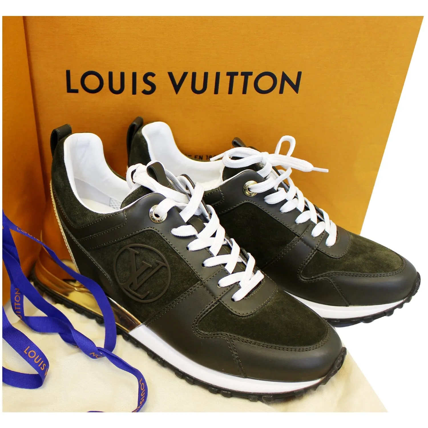 LOUIS VUITTON Run Away Suede Leather Sneakers Size 37 - 15% OFF