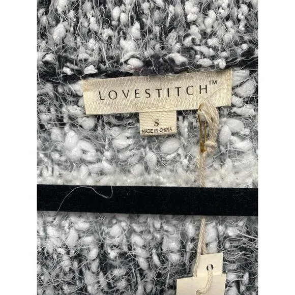 Love stitch Women’s Fuzzy Fringe Cardigan Size S Boho Chic, Nostalgic, Fuzzy