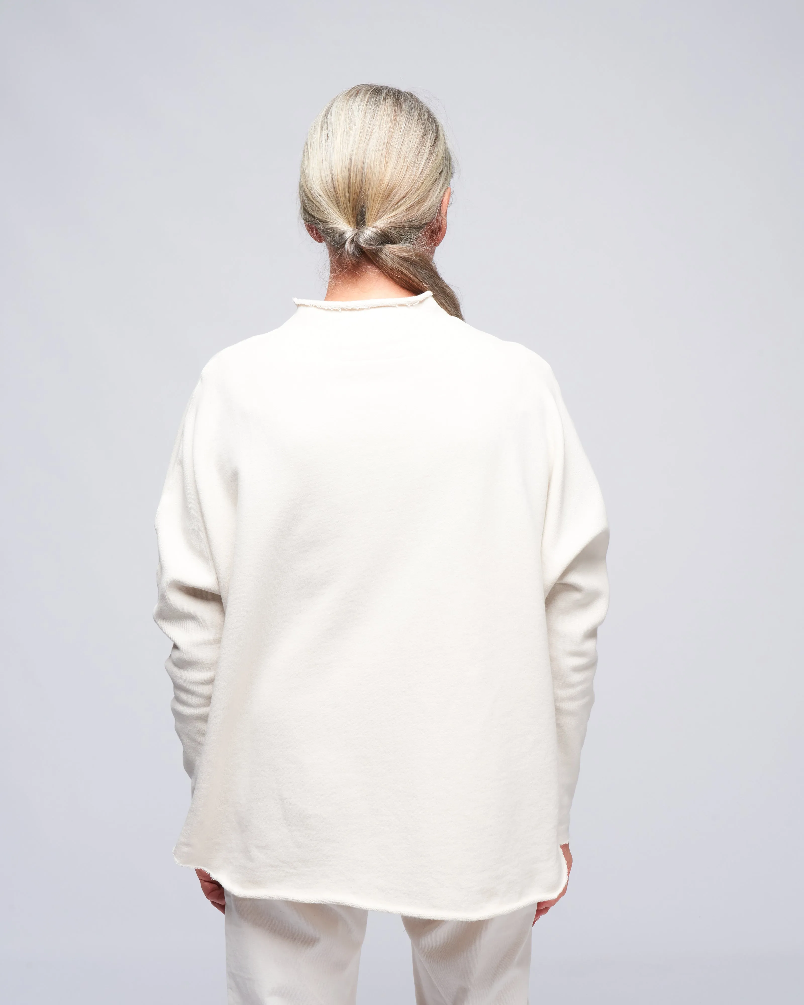 l/s funnel neck capelet - vwt vintage white