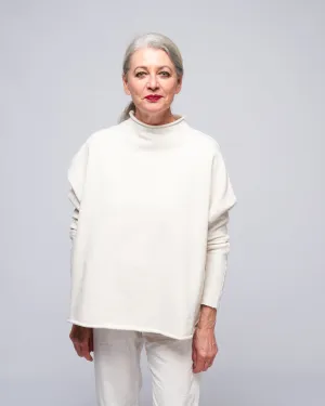 l/s funnel neck capelet - vwt vintage white
