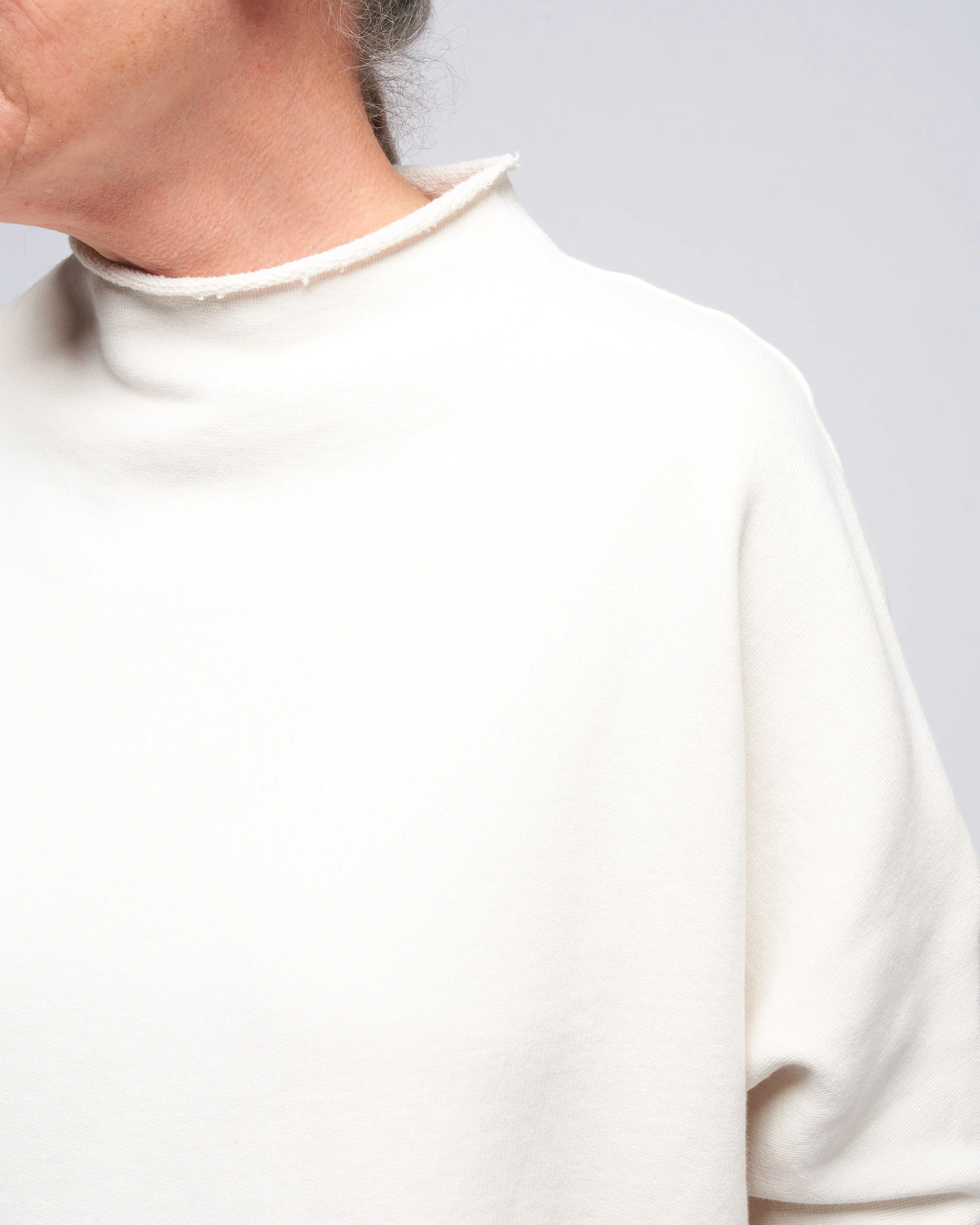 l/s funnel neck capelet - vwt vintage white