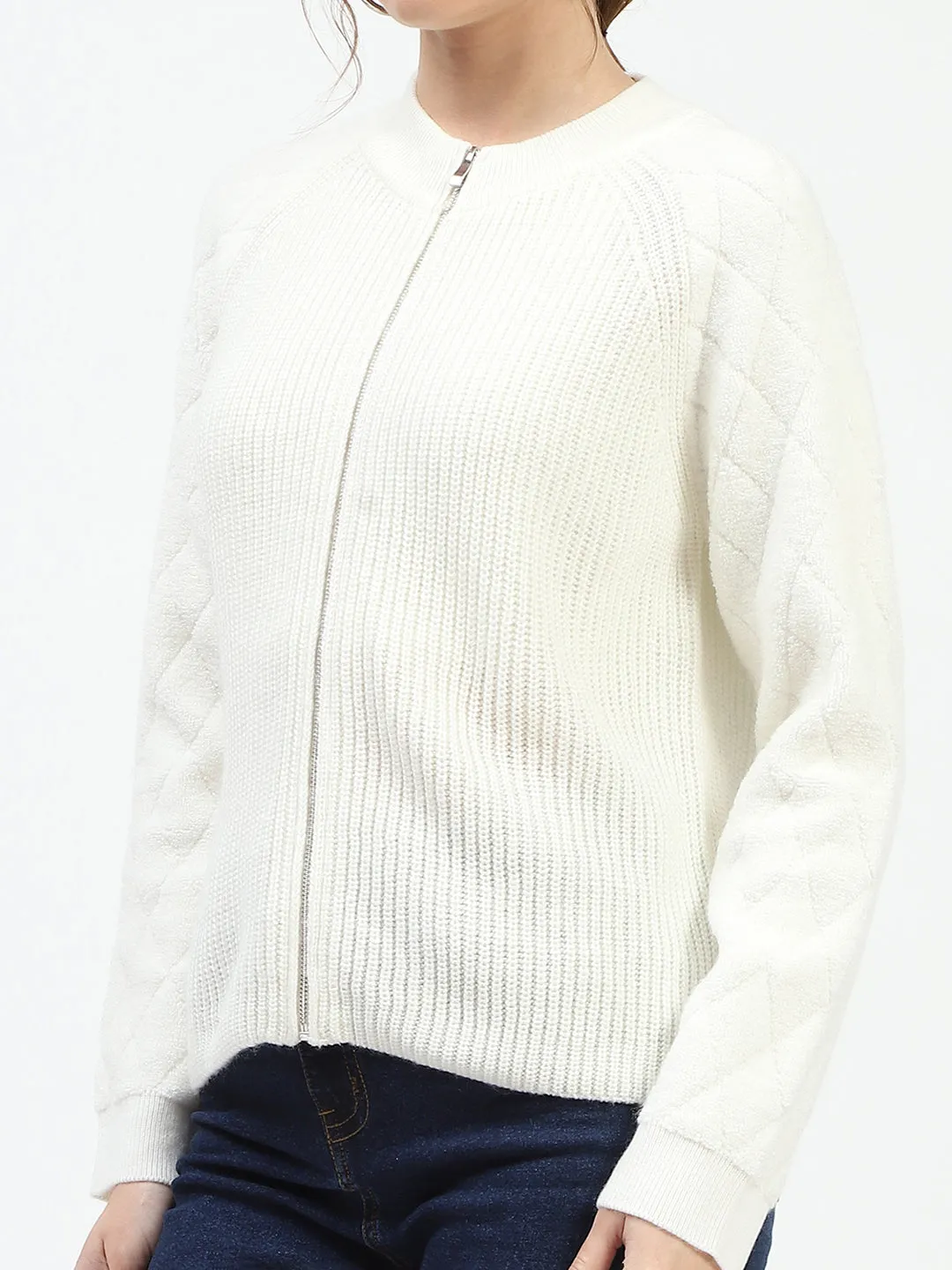 Madame Off-White Zip-Up Sweater