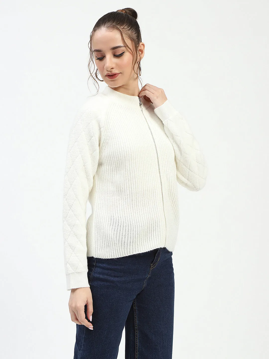 Madame Off-White Zip-Up Sweater