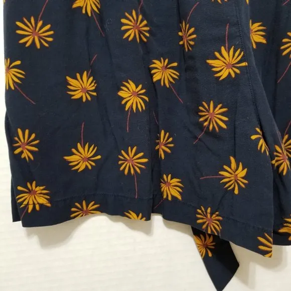 Madewell shorts Medium Pull-On Tie Fresh Daisies floral print elastic waist