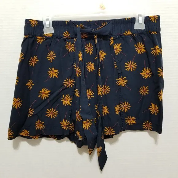 Madewell shorts Medium Pull-On Tie Fresh Daisies floral print elastic waist