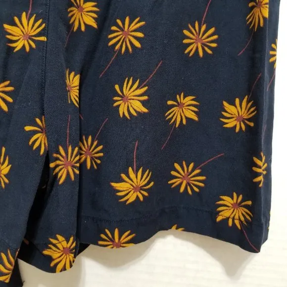 Madewell shorts Medium Pull-On Tie Fresh Daisies floral print elastic waist