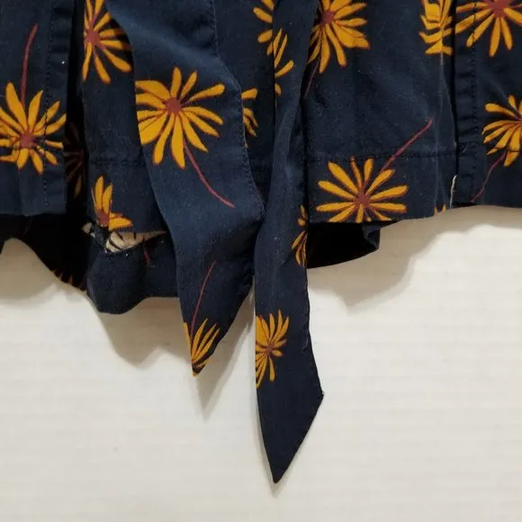 Madewell shorts Medium Pull-On Tie Fresh Daisies floral print elastic waist