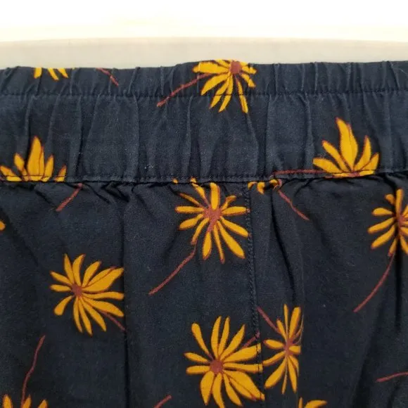 Madewell shorts Medium Pull-On Tie Fresh Daisies floral print elastic waist