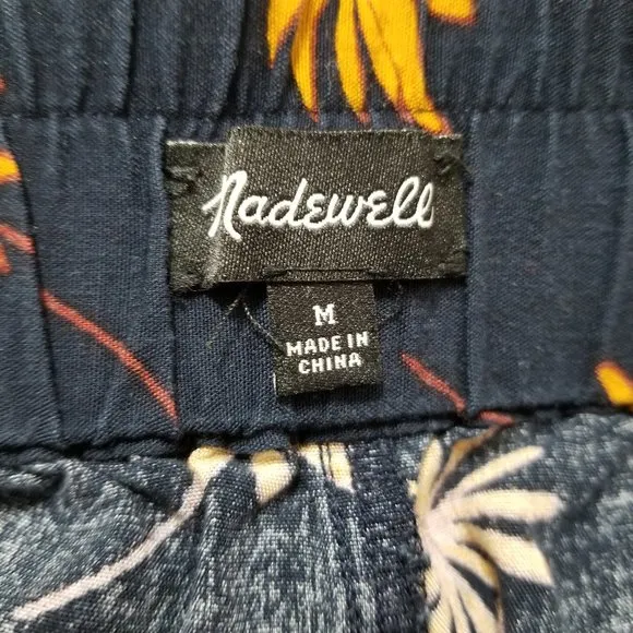 Madewell shorts Medium Pull-On Tie Fresh Daisies floral print elastic waist