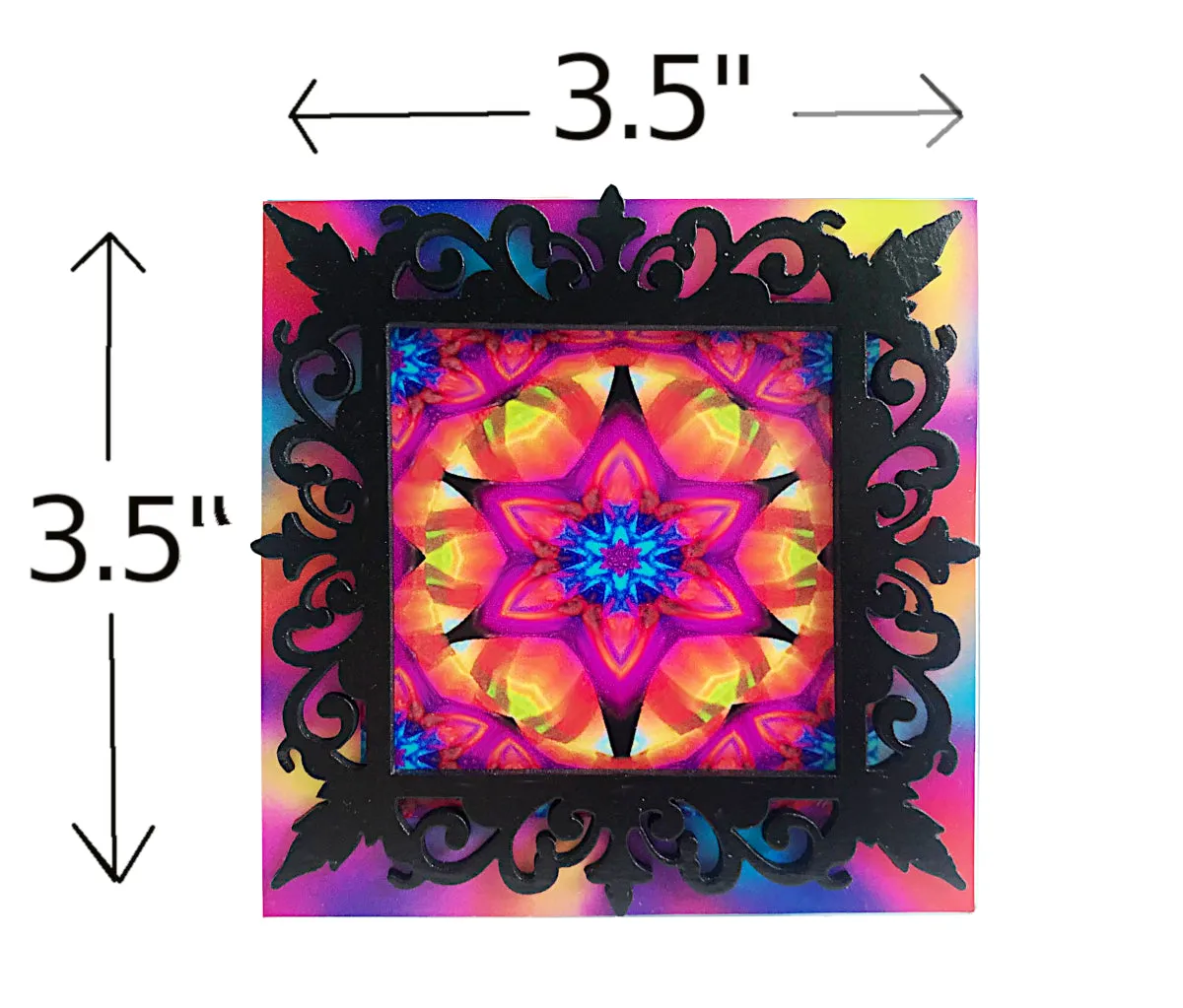 Mandala Night Light, Sacred Geometry Lighting, Small Table Lamp - "Connections"