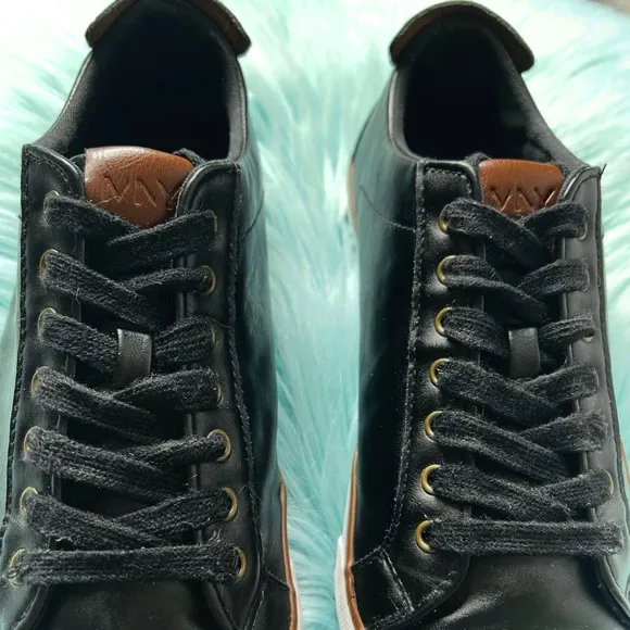 MARC NEW YORK Black Soft Vegan Leather Sneakers Men's 9