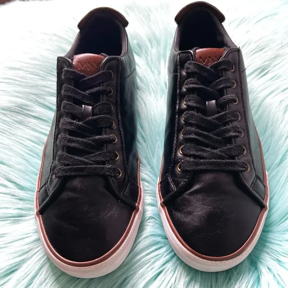 MARC NEW YORK Black Soft Vegan Leather Sneakers Men's 9