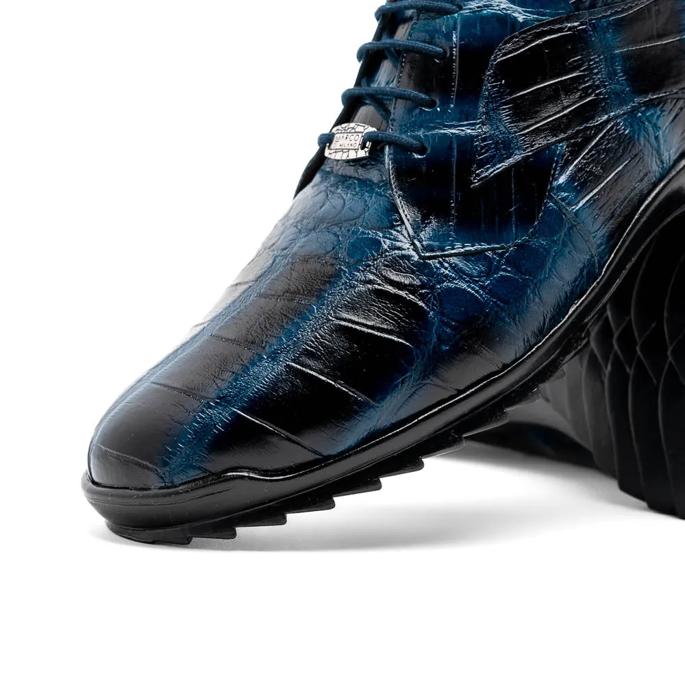 Marco Di Milano Vulcan Rustic Blue Alligator Sneakers
