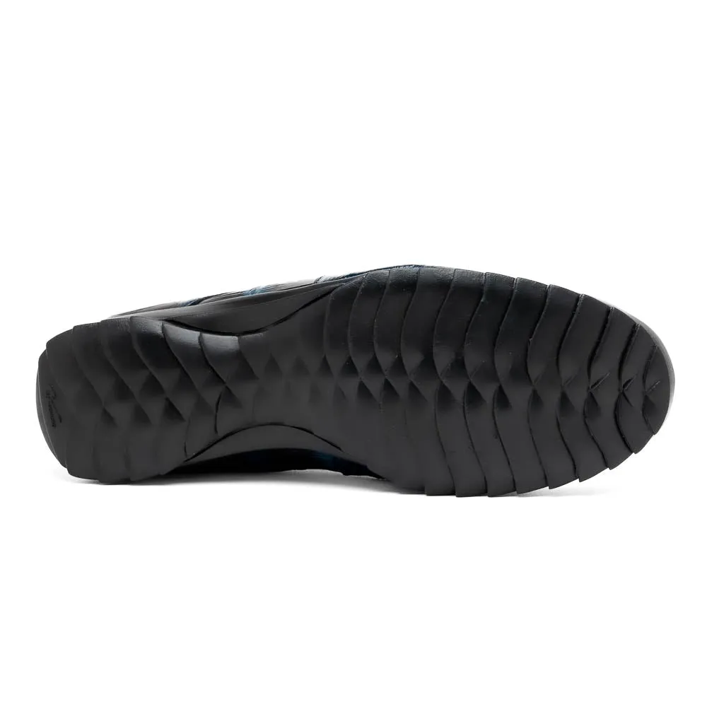 Marco Di Milano Vulcan Rustic Blue Alligator Sneakers