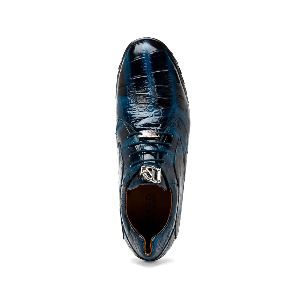 Marco Di Milano Vulcan Rustic Blue Alligator Sneakers
