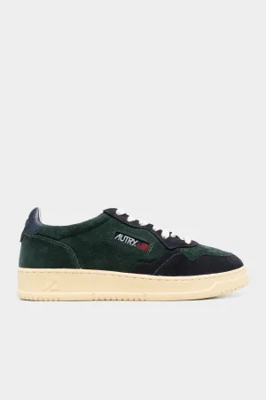 Medalist Low Suede Leather Men Sneaker in Green and Blue