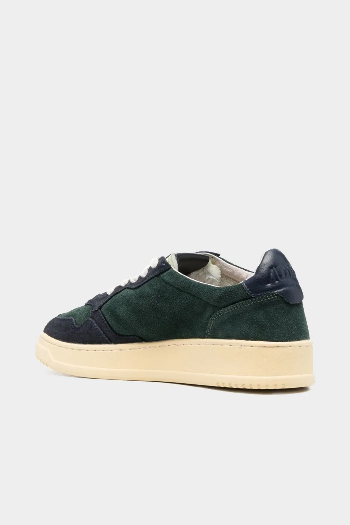 Medalist Low Suede Leather Men Sneaker in Green and Blue