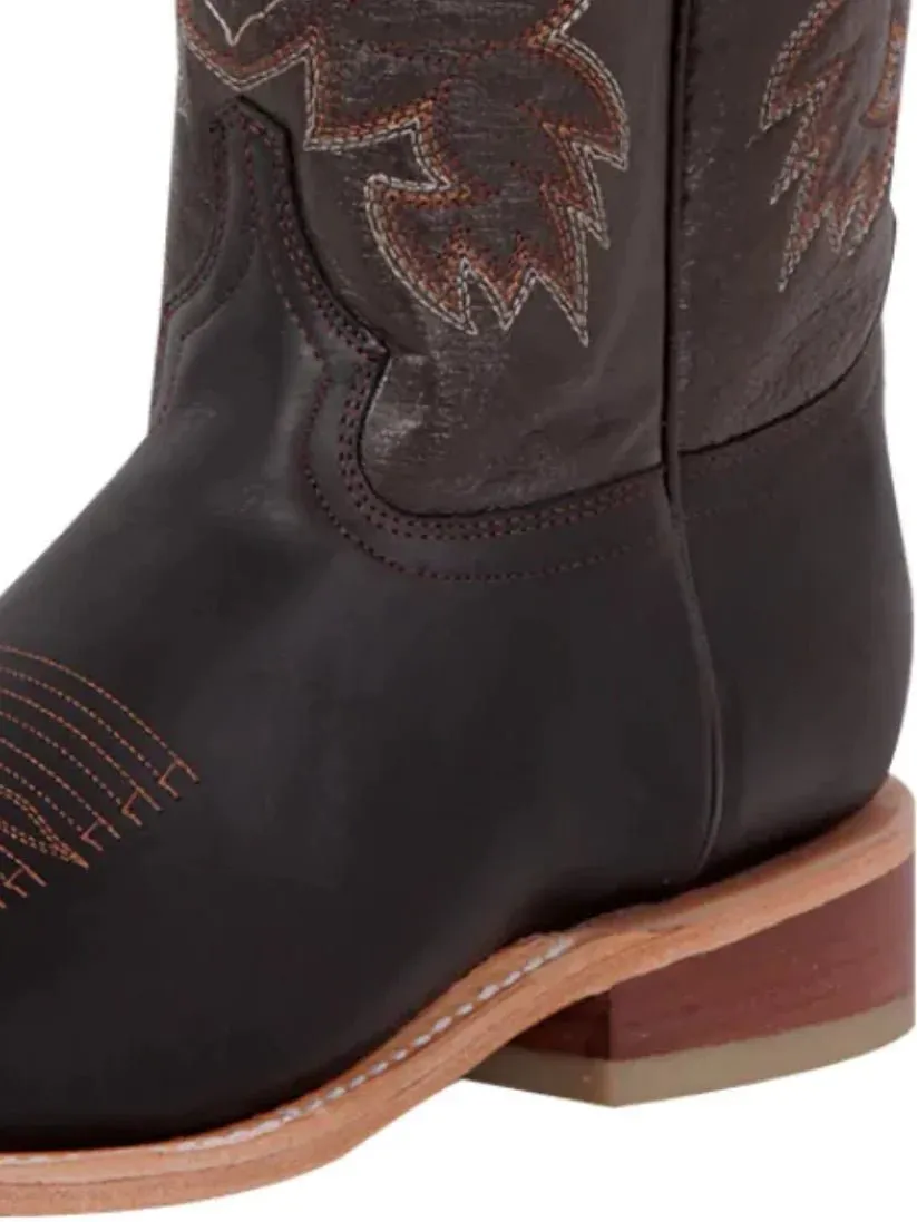 Men's Bovino Crazy Leather Classic Western Cowboy Boots 'El General' Choco Color 43010