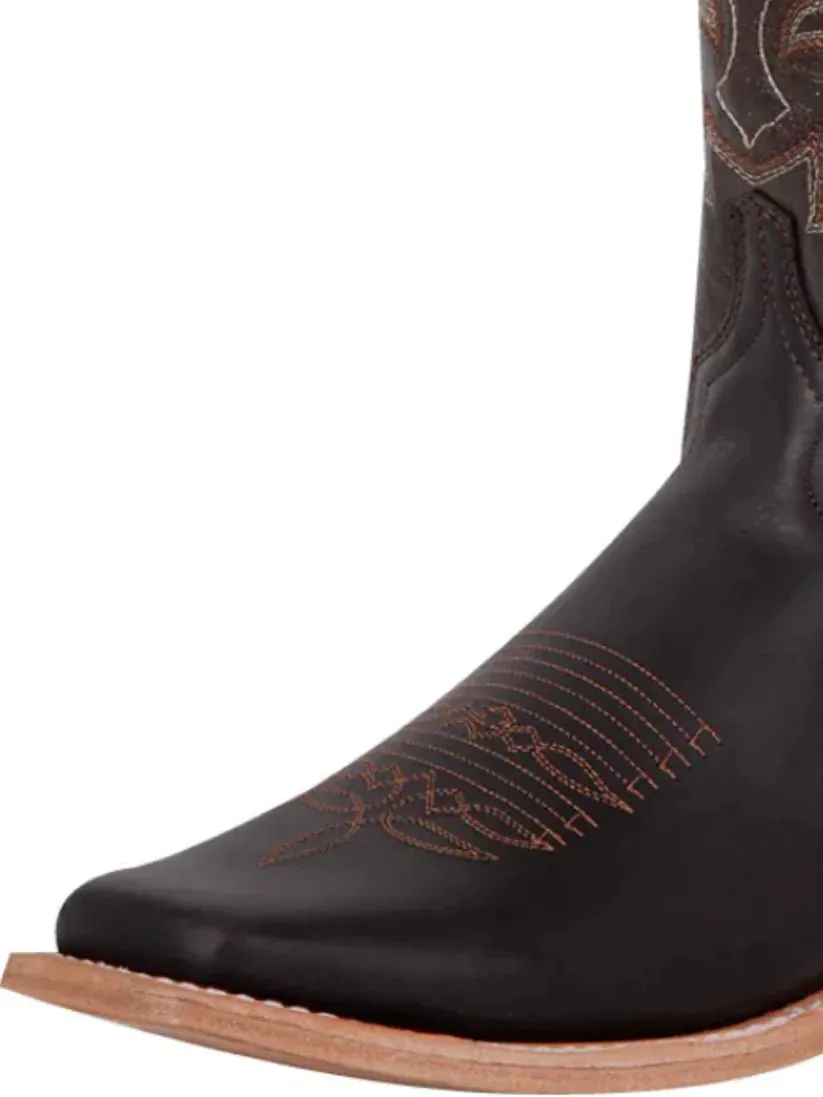 Men's Bovino Crazy Leather Classic Western Cowboy Boots 'El General' Choco Color 43010