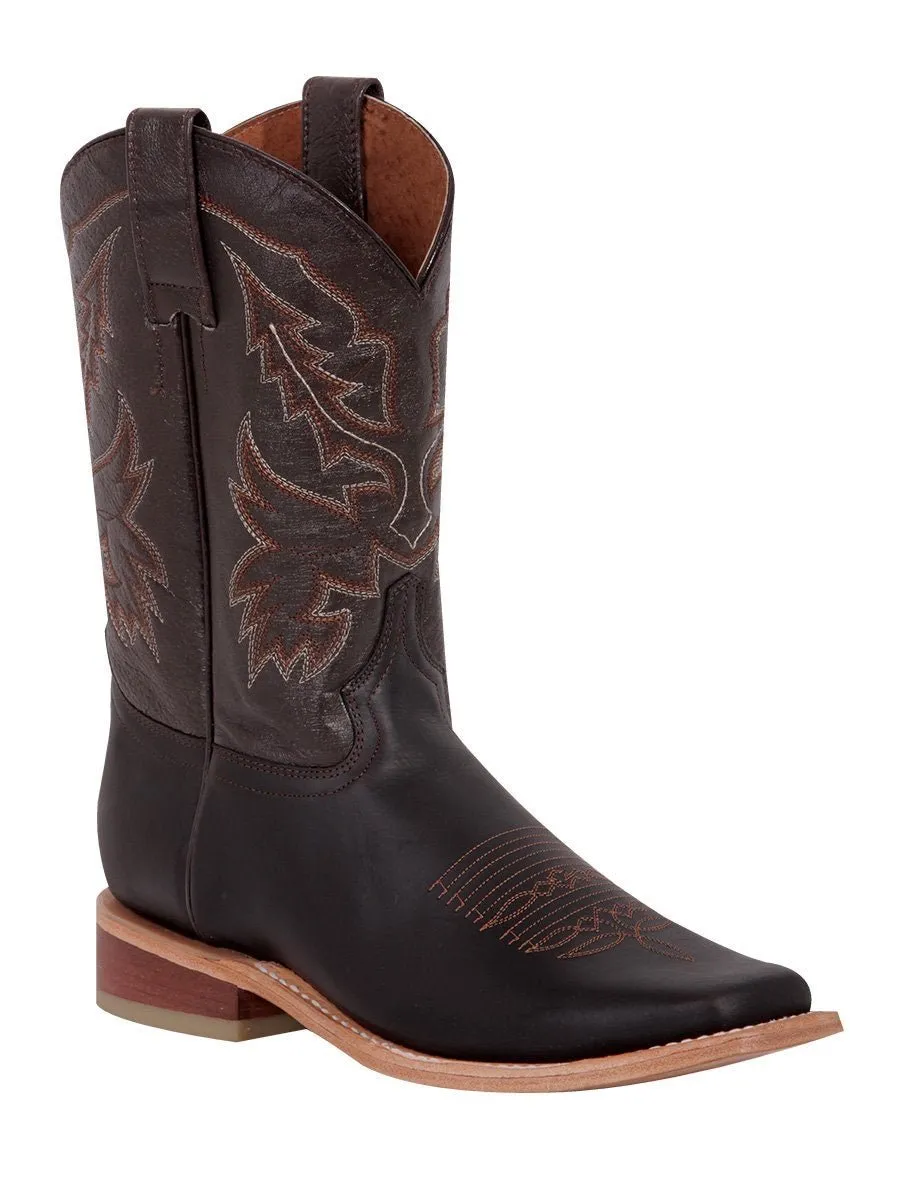Men's Bovino Crazy Leather Classic Western Cowboy Boots 'El General' Choco Color 43010