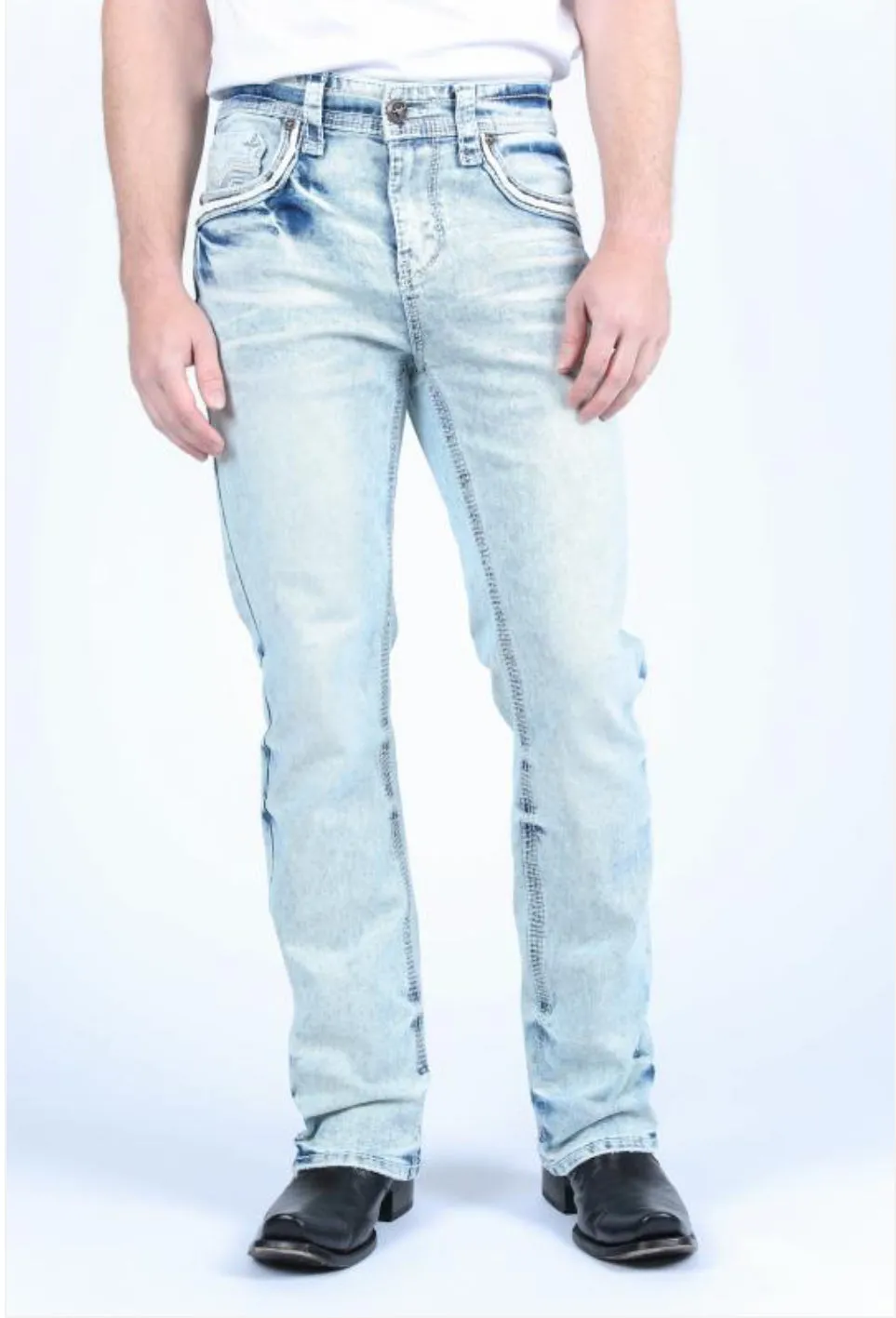 Men’s Platini Light Denim Holt Slim Bootcut Jeans