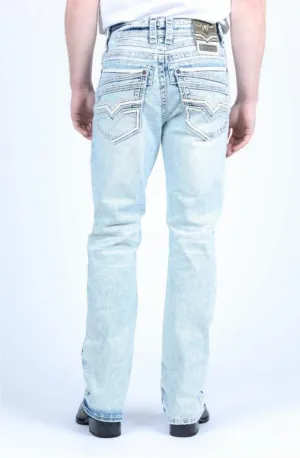 Men’s Platini Light Denim Holt Slim Bootcut Jeans