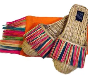 Multicolor Raffia Slippers