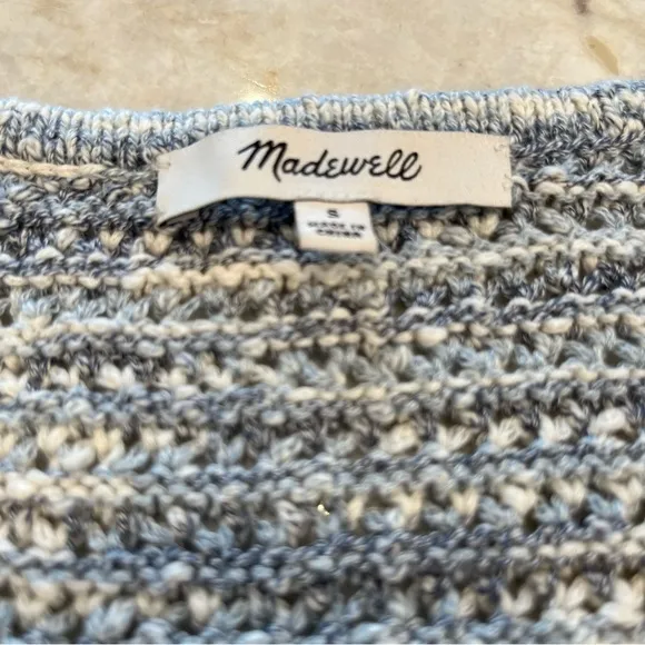 NEW Madewell Southbrook Open Stitch V Neck Pullover Sweater | Space Dye | Small