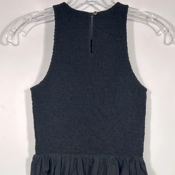 NEW MADEWELL The Petite Melody Smocked Midi Dress Size PXXS Black