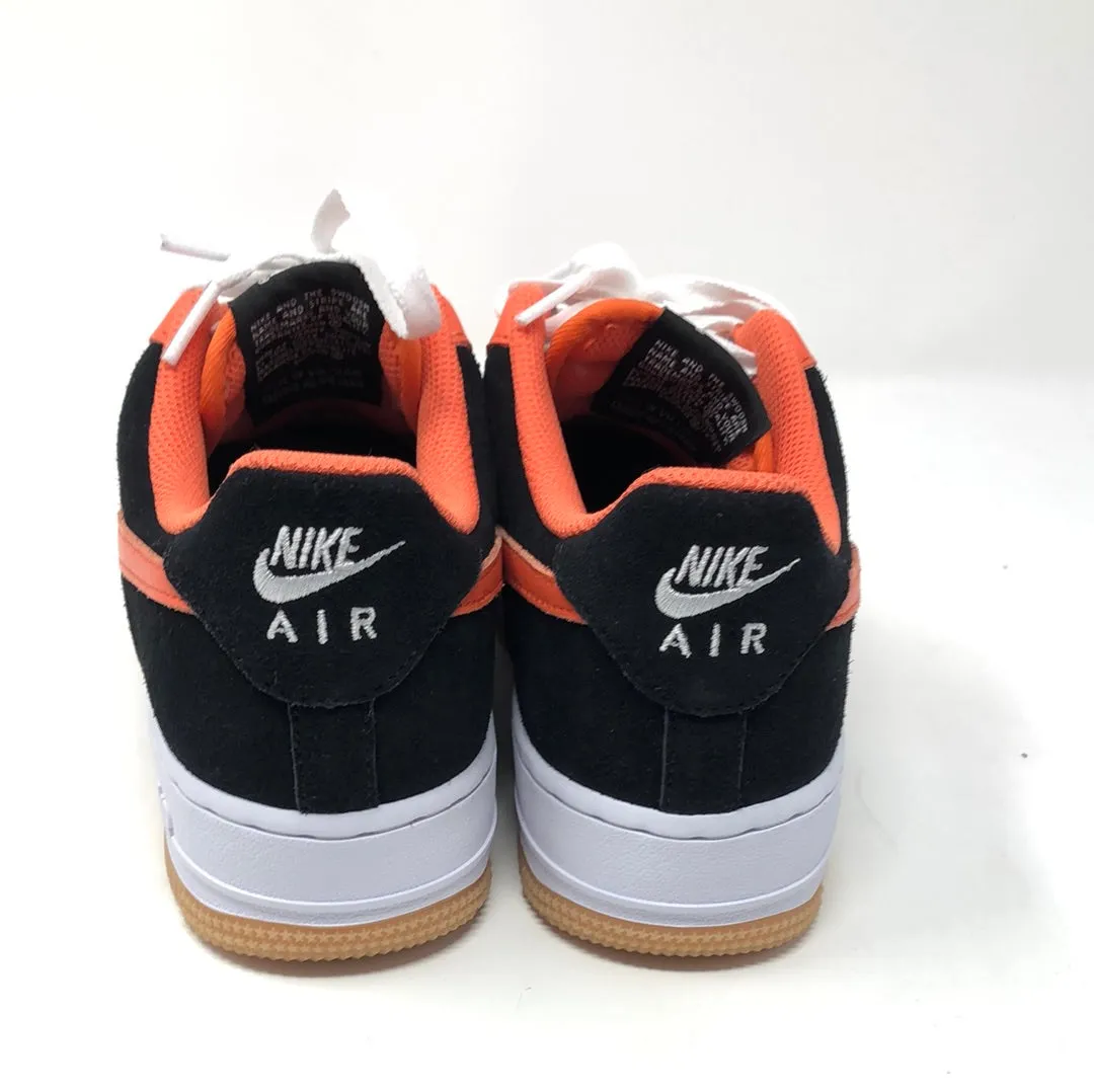 Nike Air Force Black Suede with Orange Leather Check