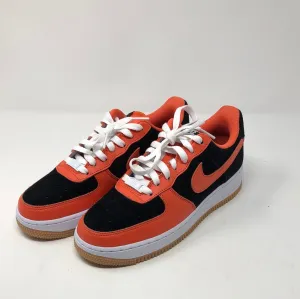 Nike Air Force Black Suede with Orange Leather Check