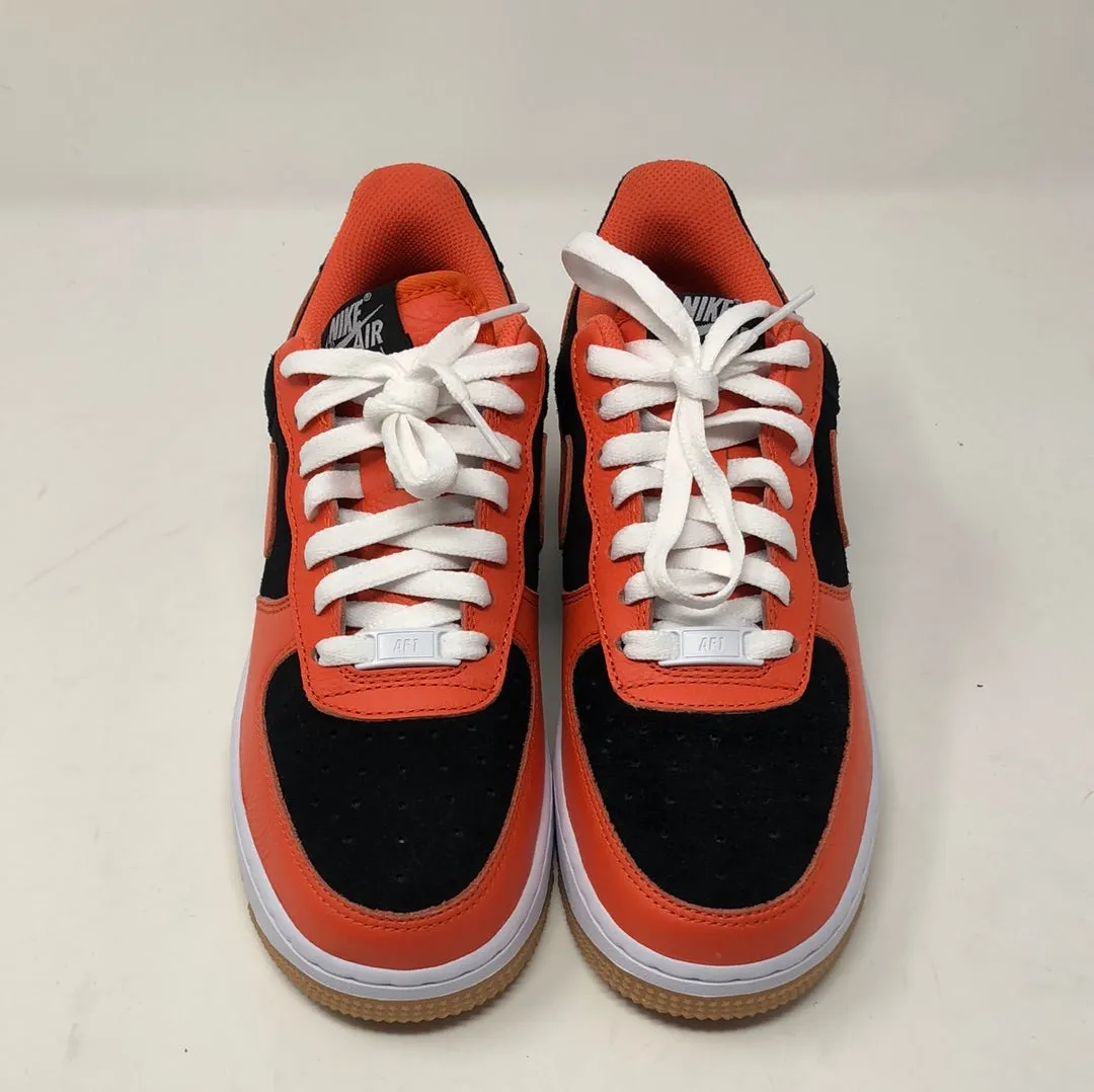 Nike Air Force Black Suede with Orange Leather Check