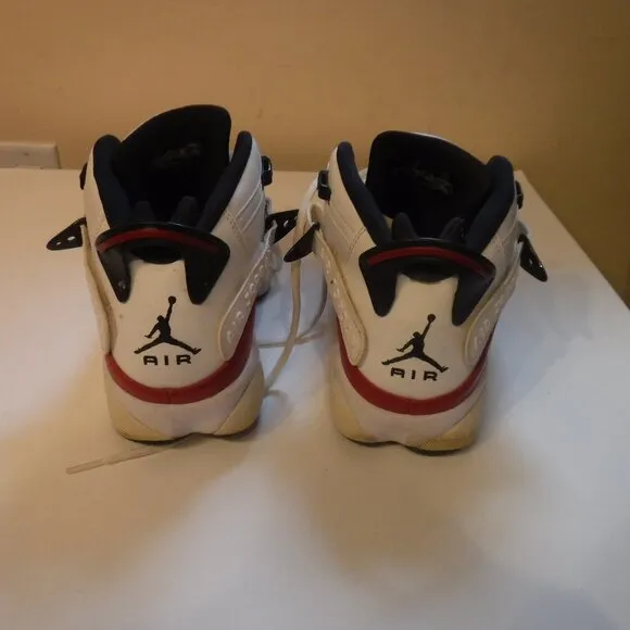 NIKE Air Jordan 6 Rings WHITE UNIVERSITY  White &amp;Red &amp; Black size 10