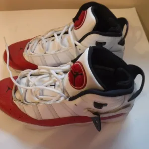 NIKE Air Jordan 6 Rings WHITE UNIVERSITY  White &amp;Red &amp; Black size 10