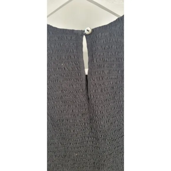 NWT Madewell The Melody Smocked Midi Dress Size XS Retail $110 Black