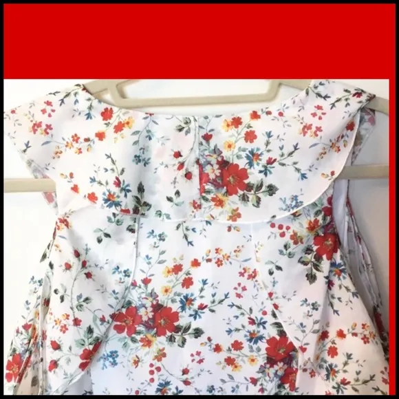 NWT PARKER FLORAL COLD-SHOULDER MINI RUFFLE DRESS