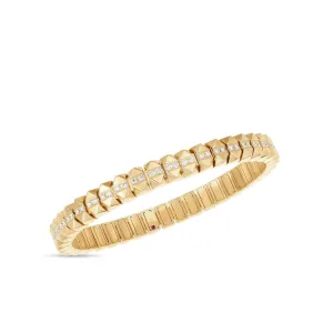 OBELISCO FLEXIBLE BANGLE WITH CENTER ROW OF DIAMONDS