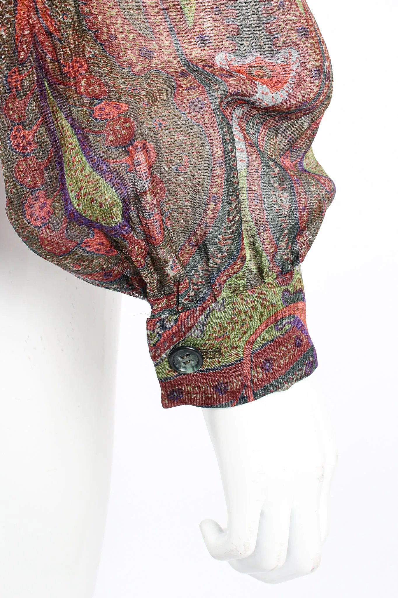 Paisley Draped Wrap Blouse