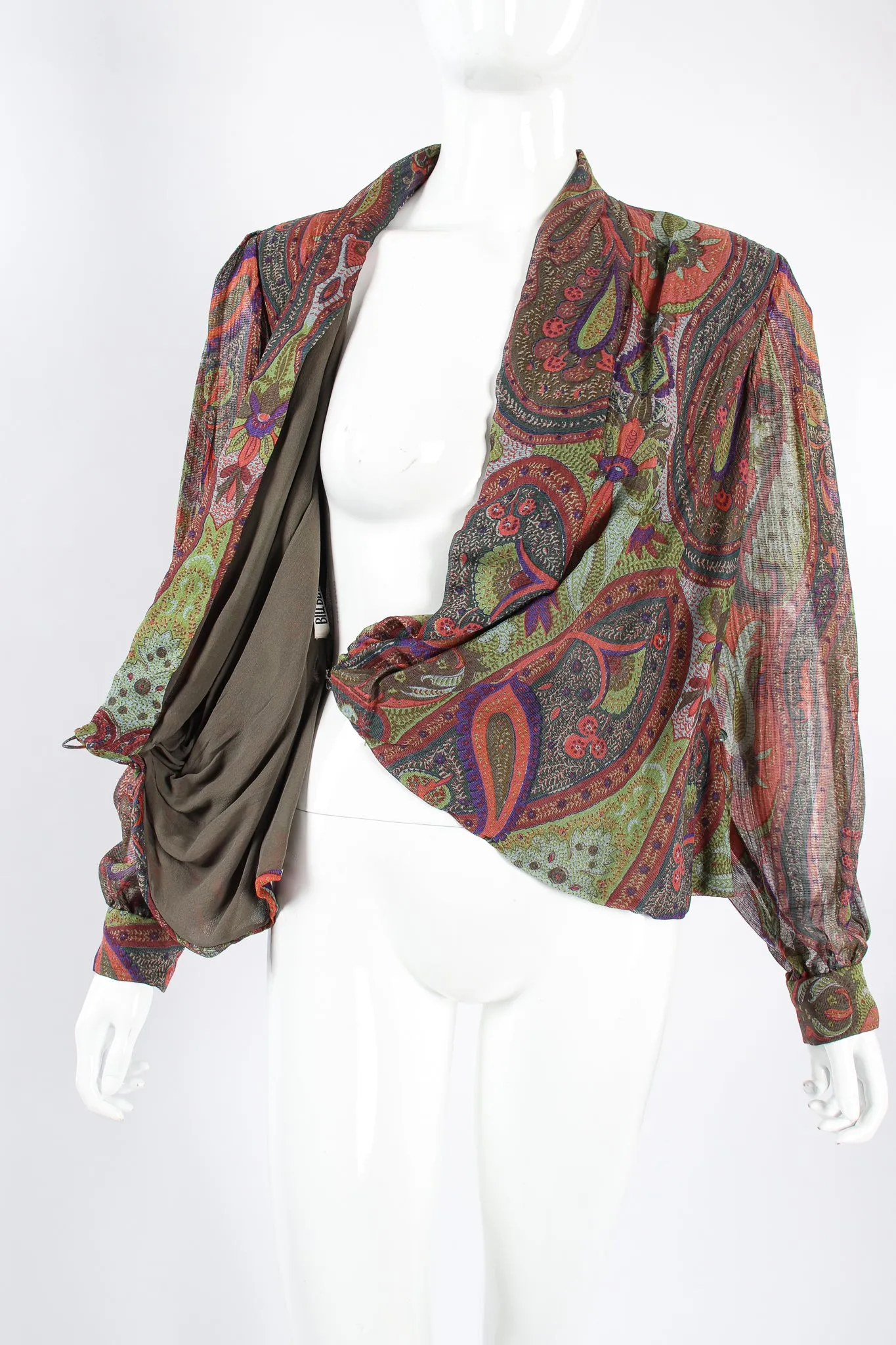 Paisley Draped Wrap Blouse