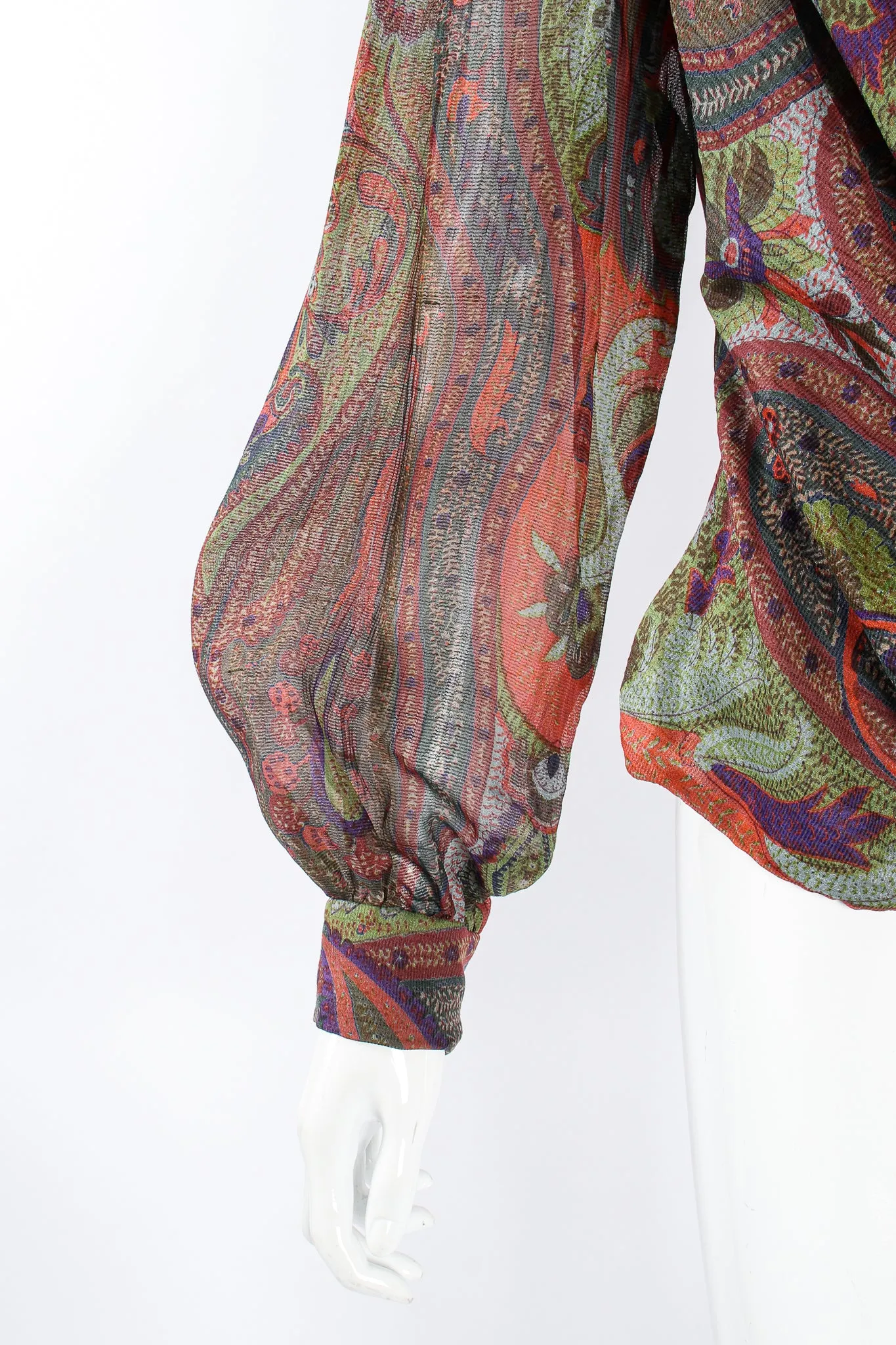 Paisley Draped Wrap Blouse