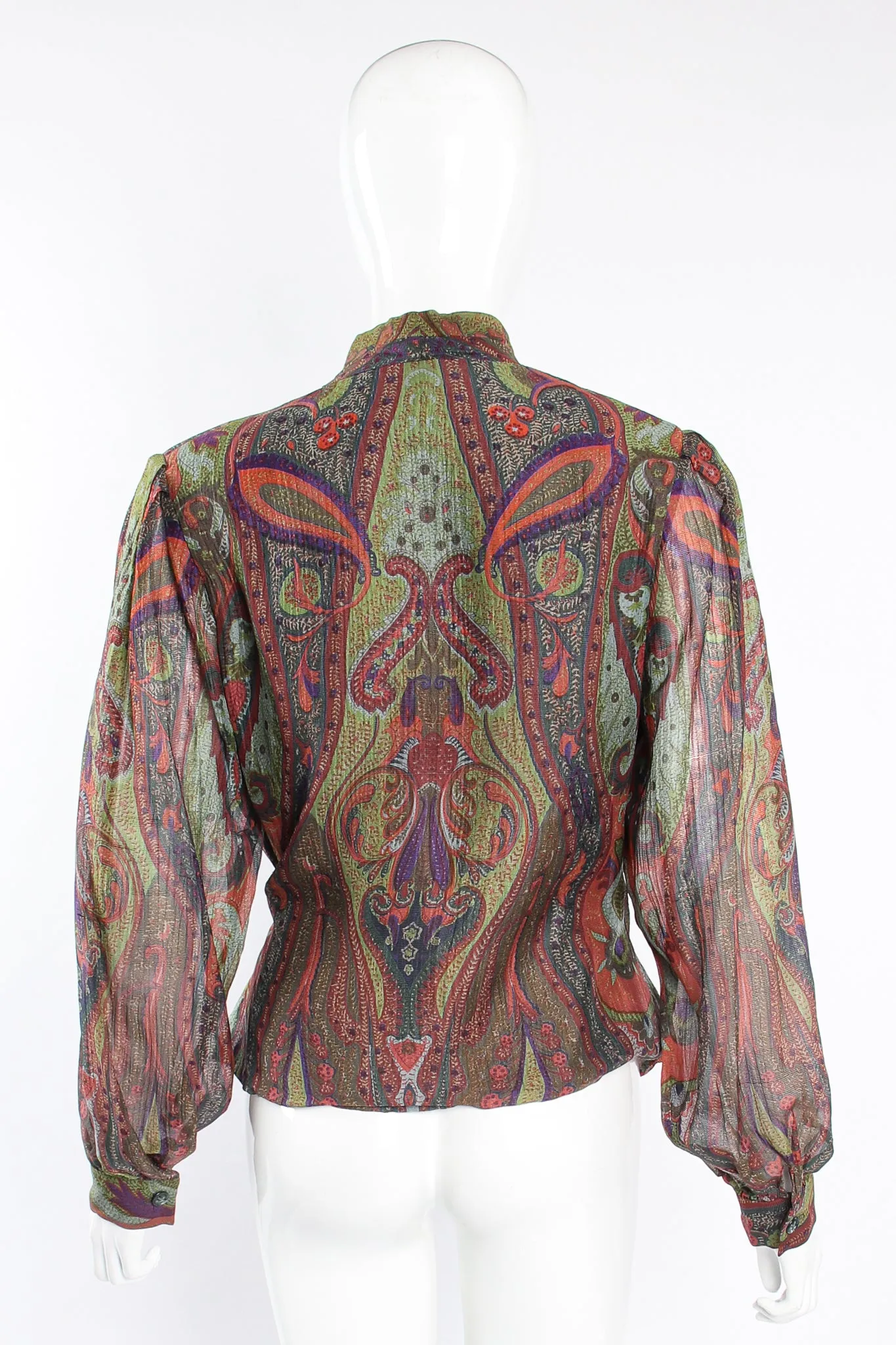 Paisley Draped Wrap Blouse