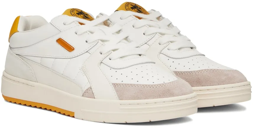 PALM ANGELS White & Yellow University Sneakers