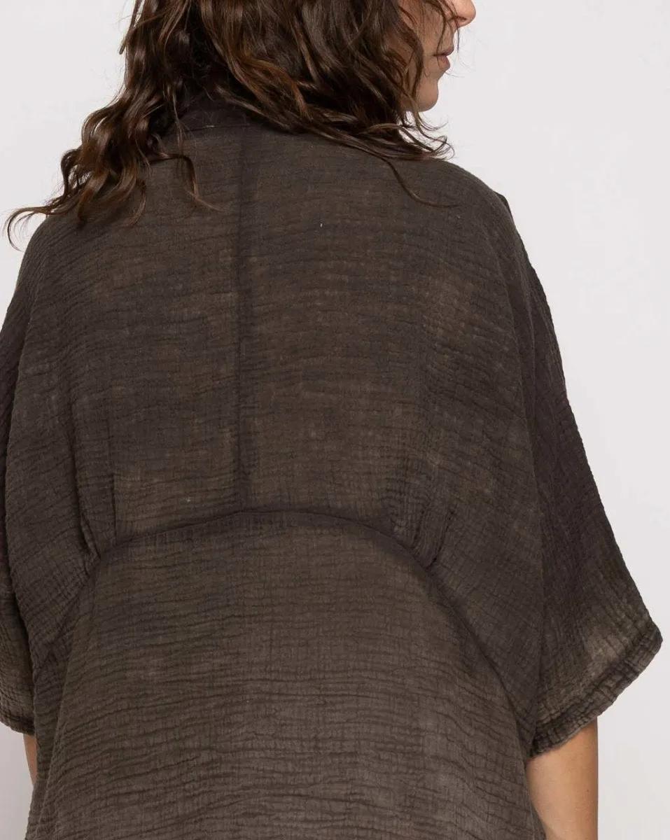 Panel Seamed Batwing Cardigan